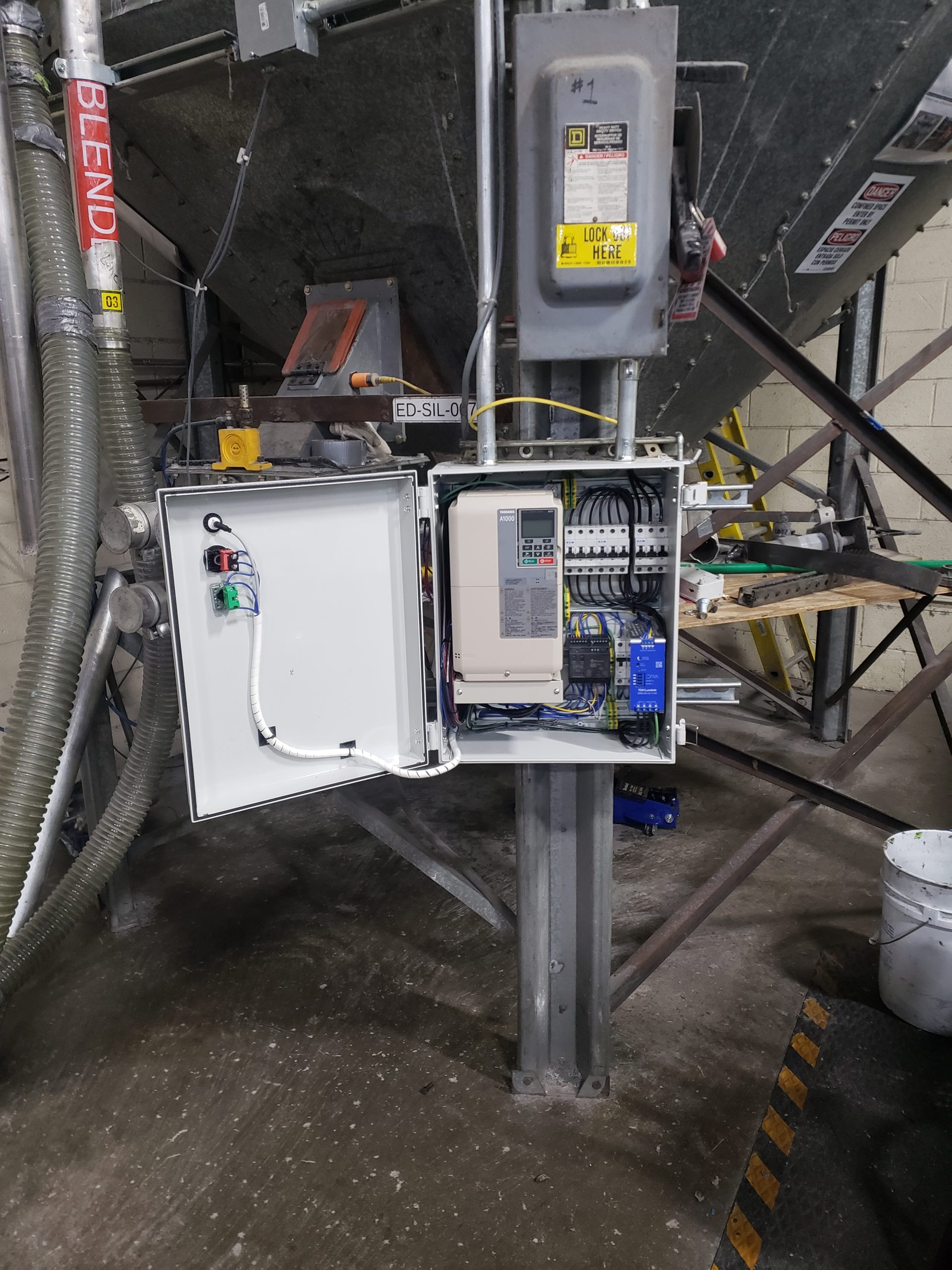 New monitoring and control hardware installed on existing industrial dryer