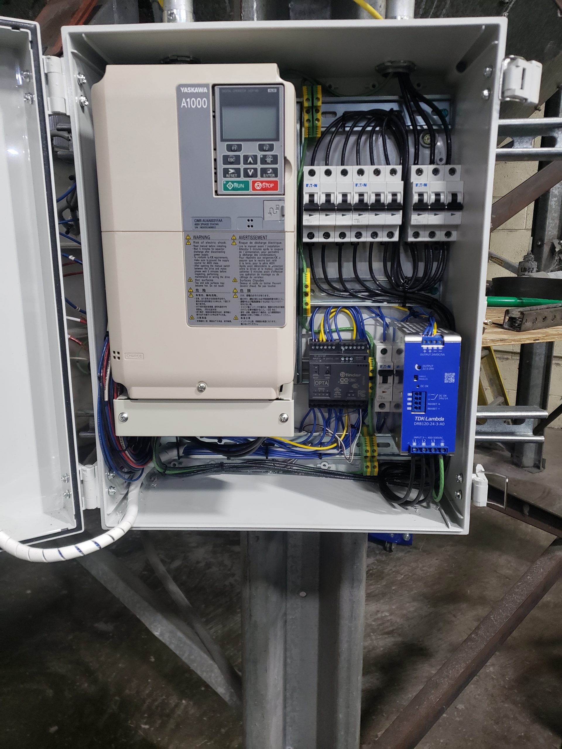 New monitoring and control hardware installed on existing industrial dryer